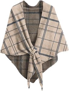Custom Printed Plaid Knitted Shawl Wrap Winter Thermal Pashmina Scarf Blanket <b>Poncho</b> Factory Outlet - Product Image 5