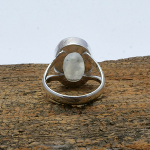Anillo de Plata de Ley 925 con Piedra Lunar Arcoíris Natural, Joyería Hecha a Mano con Piedras Preciosas, Anillo de Regalo de Aniversario de Bodas para Ella - Product Image 6
