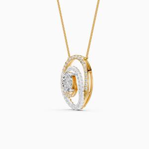 จี้รูปวงรีลายวนประดับเพชรแล็บโกรว์ 1.85 กะรัต ตัวเรือนทองคำ 9K สีเหลือง ทองคำขาว ทองคำโรสโกลด์ - Product Image 3