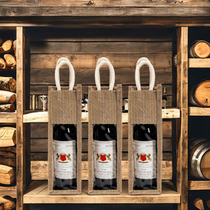 Single bottle <b>bags</b> made of jute with cotton handle customizable bottle <b>bags</b> <b>for</b> gifting & <b>packing</b> - Product Image 6