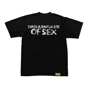 เสื้อยืดผู้ชายสีดำพิมพ์ลาย "That's a Awful Lot Sex" ผ้าฝ้าย 100% ทรงปกติ คอกลม แขนสั้น คุณภาพสูง ระบายอากาศได้ดี สไตล์วินเทจ - Product Image 1