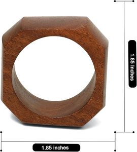 Anneaux de serviette en bois faits à la main, prix abordable, élégants, pour table à manger, mariage, fête - Product Image 3