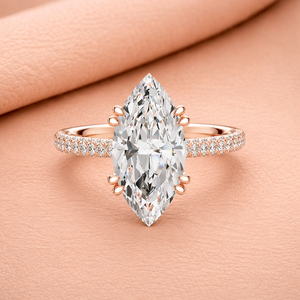 Bague de fiançailles et d'anniversaire en or massif 14 carats plaqué rhodium avec diamant de laboratoire ovale taille E VVS2 certifié IGI, halo caché double - Product Image 1