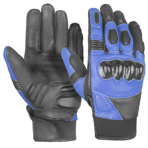 Guantes de Motocicleta de Cuero Negro, Protección Antideslizante, Dedos Completos, Transpirables, Cierre de Velcro, Unisex, para Uso en Exteriores - Product Image 4