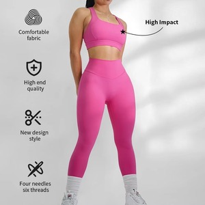Conjuntos Deportivos de 2 Piezas para Mujer, Diseño a Rayas, Transpirables, Cintura Alta, Levanta Glúteos, para Gimnasio, Fitness, Yoga - Product Image 4
