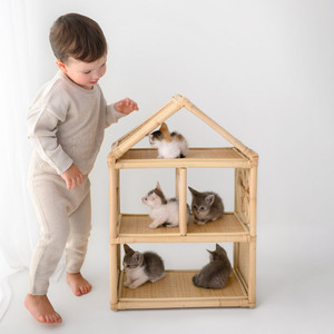 Casas de muñecas de ratán al por mayor a precio económico, casas de muñecas naturales para presentar muebles de muñecas - Product Image 6