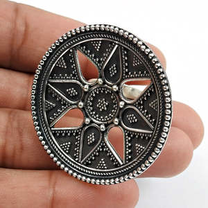 925 Sterling Silver Bohemian Jewelry Wholesale Price Big Flower Round Shape Fine Jewelry For Women Available At Reasonable Price - Product Image 3