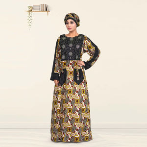 Vestido Kaftan Islámico Modesto para Mujer, Tela de Rayón, Adornado con Diamantes de Swarovski, Estilo Árabe de Dubái, Holgado, para Eid o Uso Diario - Product Image 1