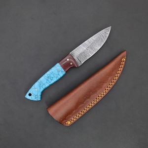 A&M ENTERPRISES Couteau de chasse d'extérieur personnalisable OEM, en acier Damas fait main, à lame fixe de type Drop Point, qualité industrielle - Product Image 1