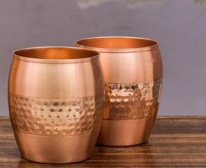 Modern Lifestyle Copper Glass Tumbler Drinking Water Cup Bulk Export Metal <b>Drinkware</b> Supplier India - Product Image 3