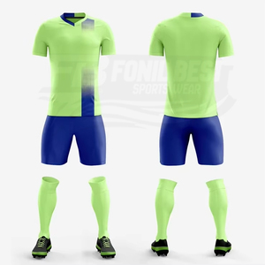 Custom Men's V-Neck Soccer Jersey Shorts Set Gradient Color Quick Dry Polyester All Seasons <b>Athletic</b> Fit - Product Image 2