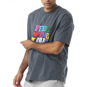 Camisetas de Cuello Redondo para Hombre, 100% Algodón, 300 g/m², con Letras en Relieve, Tallas Grandes, Personalizadas con Impresión en Relieve - Product Image 2