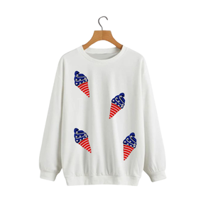 Sudaderas de Invierno Resistentes con Estampado de EE. UU. para Mujer, con Cuello Redondo y Algodón de Rizo, para el Día Nacional de EE. UU., para Mujeres y Niñas - Product Image 3