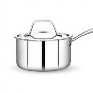 Casserole ovale Maxfresh en acier inoxydable triple couche avec poignée en fil métallique, design moderne, 18 cm, qualité export durable, capacité 3-4 L - Product Image 1