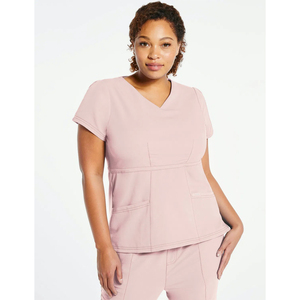 Trendy Healthcare Medical Scrub Uniform Sets Low MOQ Paramedical Apparel Supplier Custom Woven Tags Spandex <b>Nurse</b> Top & Trouser - Product Image 5
