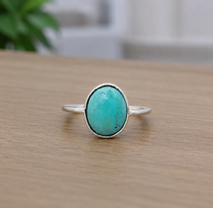 Natural <b>Turquoise</b> Gemstone <b>Ring</b> in Solid 925 Sterling Silver Bezel Setting Certified Party Jewelry for Wholesale - Product Image 5