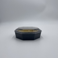 Boîte à sushi octangle en papier japonais magnifique récipient alimentaire en or noir jetable boîte à bento de livraison à emporter pour restaurant