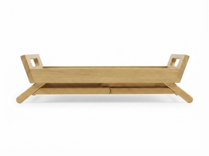 Mesa Auxiliar Moderna de Madera para Cama con Patas Plegables y Asas, Diseño Geométrico para Dormitorio - Ideal para Desayuno, Laptop y Servir Aperitivos - Product Image 3