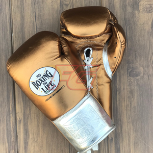 Gants de MMA personnalisables « No Boxing No Life » pour l'entraînement et le sparring, en cuir de vachette avec fermeture auto-agrippante et lacets, rembourrage épais 4 couches, évacuation de l'humidité - Product Image 5