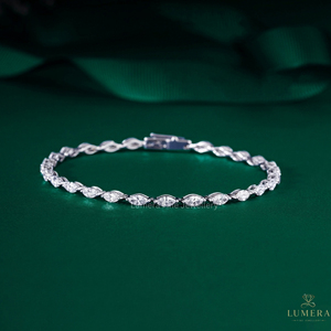 Custom Pear Shape Lab Grown Diamond Tennis <b>Bracelet</b> 9K 10K 14K 18K White Gold IGI Certified Fine Jewelry - Product Image 1