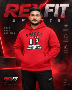 Men's <b>Red</b> Pullover <b>Hoodie</b> Money Graphic Heavyweight Fleece Oversized Streetwear Sweatshirt Custom OEM Wholesale Casual <b>Hoodie</b> - Product Image 6