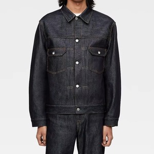 Custom Logo Print Casual Wholesale Fashion Denim Jacket Coats Denim <b>Jeans</b> Men's Jackets - Product Image 5