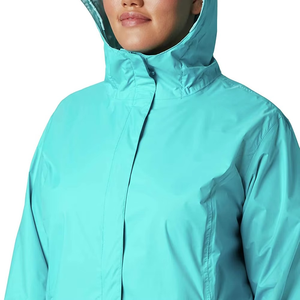 Women's Lightweight Waterproof Hooded <b>Rain</b> <b>Jacket</b> Full Sleeve Solid Color Outdoor Wear Utility Style Spring Season - Product Image 5