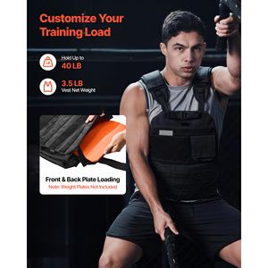 Chaleco de Peso de 20 kg para Hombre/Mujer con Franjas Reflectantes y Almohadillas para Hombros, para Entrenamiento - Product Image 2