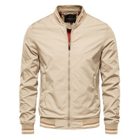 Blouson Bomber Unisexe en Toile 100% Polyester pour Homme, Style Hiver avec Fermeture Éclair, Manches Longues, Poignets Assortis, Logo Personnalisé sur le Devant