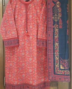 2022 vente chaude indien pakistanais Khaddar hiver 3 pièces brodé costume coton et lin matériel avec mousseline de soie pour les mariages - Product Image 2