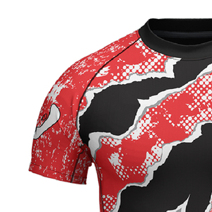 Camiseta deportiva de compresión de cintura alta para hombre, de secado rápido, elástica, de manga corta, con estampado para culturismo. - Product Image 4
