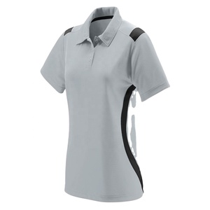 Chemise décontractée pour femme en polyester/coton à col rond et manches courtes, respirante et à séchage rapide, logo personnalisable sur le devant, respectueuse de l'environnement - Product Image 1