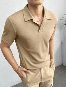 เสื้อเชิ้ตผู้ชายคุณภาพสูง ผ้าฝ้าย 100% เนื้อนุ่ม ระบายอากาศได้ดี แห้งเร็ว เหมาะสำหรับใส่ลำลองในฤดูร้อน มีโลโก้ด้านหน้า - Product Image 2