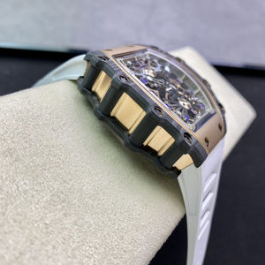 Montre de mode de haute qualité RM, boîtier en fibre de carbone or rose, bracelet en caoutchouc, montre mécanique sportive de luxe étanche - Product Image 4