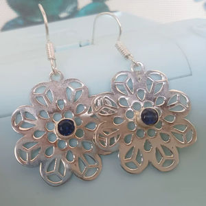 Pendientes colgantes de plata alemana con circonita mística, joyería de alta calidad para mujer, forma redonda, estilo vintage - Product Image 1