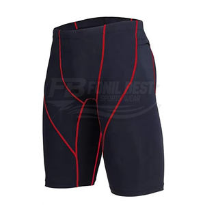 Pantalones Cortos Deportivos de Compresión Personalizados al por Mayor, de Malla Sólida de Poliéster Transpirable y Ecológico, con Cierre de Cordón Ajustable, 220g - Product Image 3