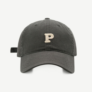 Gorras de béisbol personalizadas al por mayor con parche bordado de la letra P, visera de poliéster, gorras de papá con cola de caballo, gorras de béisbol con parte superior vacía, bordadas - Product Image 5
