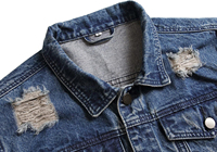 Chaqueta vaquera para hombre, desgastada, con cuello vuelto, corte regular, informal, con forro de algodón, de primavera, con botonadura sencilla, ahora disponible para la venta