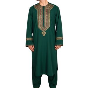 Wholesale Mint Green Textured Chest Men Afghani <b>Dress</b> Cotton Comfortable Fine Finish Men Afghan <b>Dress</b> - Product Image 3