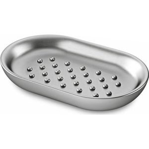 Minimalist Metal Soap Dish for <b>Bathroom</b> Countertop with Modern Design Eco-Friendly Customizable Water <b>Drain</b> System - Product Image 2