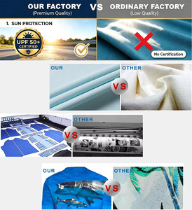Vêtements de pêche unisexes grande taille confortables pour l'extérieur, protection UPF 50+, imperméables, coupe-vent, respirants, séchage rapide, fermeture avant - Product Image 4