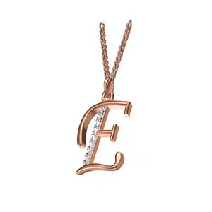 Gold Letter Pendant with Diamond E Alphabet Initial <b>Charm</b> Personalized Jewelry Gift for Women - Product Image 2
