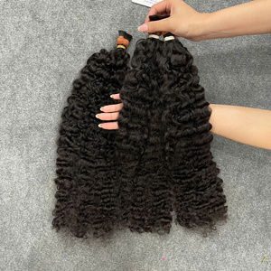 Ofertas increíbles de cabello humano rizado birmano y cabello vietnamita a granel para trenzas, extensiones de cabello sin trama, trenzas de ganchillo, precio al por mayor - Product Image 2