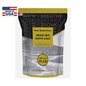 Sel de bain de la Mer Morte pur et naturel, non parfumé, 1 lb, conçu sur mesure, marque privée, origine américaine, infusion minérale nourrissante pour la peau - Product Image 1