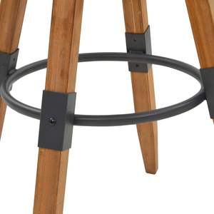 Ensemble de 2 tabourets de bar en bois de sapin massif et acier, finition bois naturel - Product Image 5