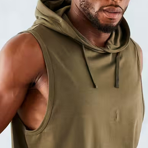 Men Bodybuilding Gym Training <b>Workout</b> Running Sleeveless <b>Hoodies</b> Regular Fit Pullover Sleeveless Hoodie For Men - Product Image 3