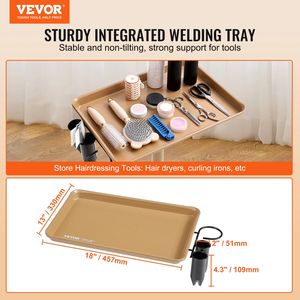 Carrello da Salone a 5 Ruote con Altezza Regolabile, Vassoio in Lamiera Laminata a Freddo da 30'-43' con 2 Ruote Bloccabili per SPA - Product Image 2