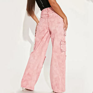 Pantalones Cargo de Pierna Ancha con Bolsillos para Mujer, Estilo Urbano, Cintura Alta, Versátiles, Vaqueros Rectos, Color Personalizado 2026, Jeans Holgados Vintage - Product Image 2
