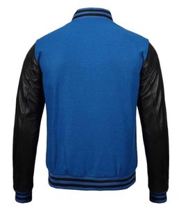 Chaqueta Varsity Slim Fit para Hombre, Mezcla de Lana, Manga Farol, Letras Bordadas, Ropa de Calle de Invierno, Ribete de Piel de Oveja - Product Image 6