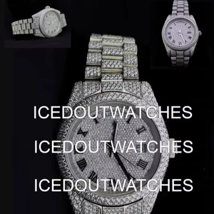 Reloj de Lujo para Hombre con Caja de Acero Inoxidable, Estilo Hip Hop, Esfera de Cristal, Resistencia al Agua de 10 Bares, Correa de Moissanita, Clásico de Cuarzo - Product Image 1